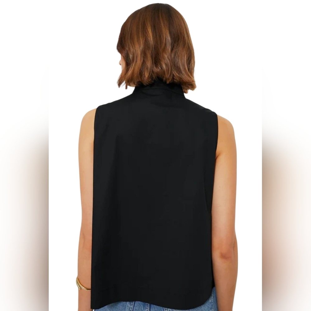 Tuckernuck Solid Black Cotton Sleeveless Celeste V Neck Top - Picture 3 of 12